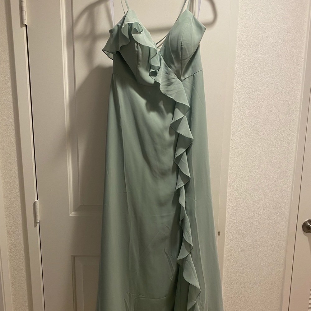 Paloma Chiffon Dress, Sage Green (908), Size 8, Regular Maxi